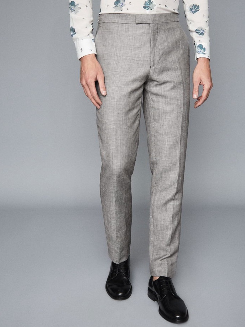 REISS Dagger Wool Linen Blend Slim Fit Trousers